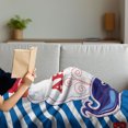 thumbnail image 3 of Cartoon Soft Flannel Fleece Throw Blanket, Marine Themed Ahoy Lettering Childish Desgn with Whale, Cozy Plush for Indoor and Outdoor Use, 50" x 70", Cobalt Blue Vermilion, by Ambesonne, 3 of 5