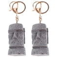 thumbnail image 3 of 2pcs Moai Keychain Hanging Keyring Ornament Moai Figurine Keyring Bag Backpack Pendants, 3 of 8