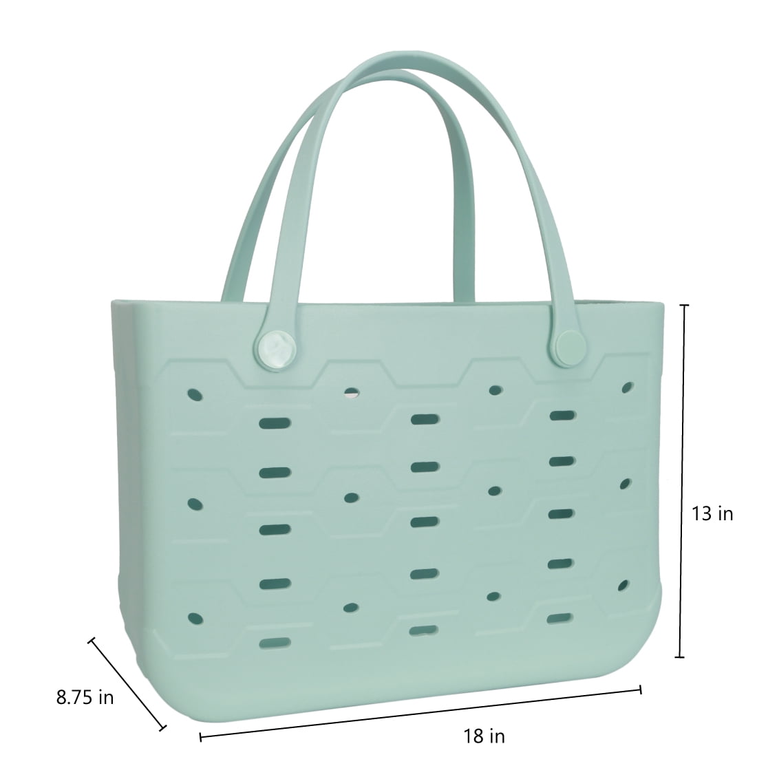 Mainstays All Purpose, Large EVA Flex Tote – 18in W x 8.75in D x 13in H – Waterproof, Washable - Classic Mint