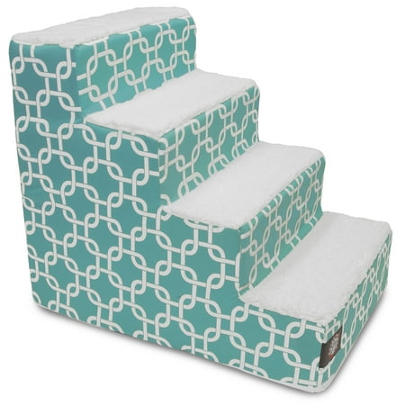 UPC: 0788995675372 | Majestic Pet Links Pet Stairs 4 Steps Teal Machine Washable Removable Cover 24  x 16  x 20