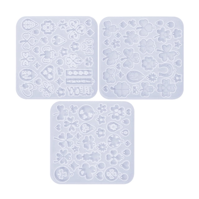 Wosthever Juego de 3 moldes de silicona con temática de gel de sílice para colgantes de resina epoxi con kit para hacer aretes y joyas. Cocina y Comedor