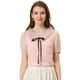 thumbnail image 1 of Blusa Informal Allegra K de Manga Corta con Escote Plisado y Lazo para Mujer Rosa Claro S, 1 of 4