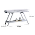 thumbnail image 5 of Tius 48 Inch Sofa Table-Open Shelf-Chrome Frame-High Gloss White Finish, 5 of 5