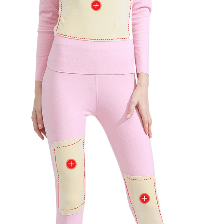 Capreze Plus Size Long Johns Set Thermal Underwear for Women Base Layer  Pajama Set Stretch Thermal Top and Bottom Set Pink 2XL 