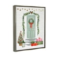 thumbnail image 3 of Stupell Industries Christmas Presents Wreath Doorstep Graphic Art Luster Gray Floating Framed Canvas Print Wall Art, Design by Victoria Barnes, 3 of 6