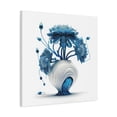 thumbnail image 2 of Futuristic Blue Flowers - Matte Canvas, 2 of 5