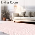 thumbnail image 2 of ODIKA 6'x9' Machine Washable Non-Slip Area Rug, Modern Interlocking Maze Design with Subtle Symmetrical Motifs High Traffic Rug with Pad, Pink, 531899, 2 of 8