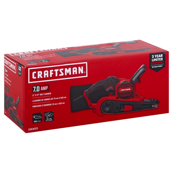 Craftsman 7 in. L x 3 in. W Corded Belt Sander 7 amps 800 FPM Variable