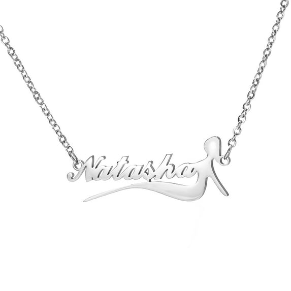 Vakki Name Customized Necklaces Stainless Steel Personalized Pendant Necklace