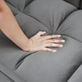 thumbnail image 5 of 65" Sofa Bed, 3-in-1 Convertible Sleeper Sofa, Modern Velvet Futon Couch with Adjustable Backrest, Fold Out Guest Bed for Small Space, Living Room, Bedroom, Apartment,Dark Gray, 5 of 10