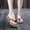 Black, variant on Sandal Heels Summer Women Seaside Imitation Straw Flip Flops Fashion Flat Beach Flip Flops Criss Cross Sandals on Clearance