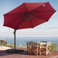 thumbnail image 5 of COBIZI 10ft Patio Umbrella Outdoor Cantilever Round Umbrella Aluminum Offset Umbrella with 360-degree Rotation for Garden Deck Pool Patio, Wine red, 5 of 10