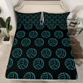 thumbnail image 2 of Castle Fairy Gamer Volleyball 3pcs Twin Sheet Sets for Boys,Black Teal Twin Fitted Sheet,Sport Theme Breathable Flat Sheet,Luxury Bedroom Decor, 2 of 7