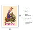 thumbnail image 2 of France - Picking Grapes in French Wine Vineyard - Vintage Travel Poster by Len Oehmen c.1960s - Fine Art Matte Paper Print (Unframed) 18x24in, 2 of 4