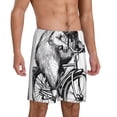 thumbnail image 2 of Pofeuu Capybara Riding Bicycle Print Men's Soft Woven Elastic Waistband Sleep Pajama Short-Small, 2 of 6