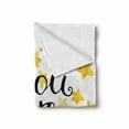 thumbnail image 2 of Saying Soft Flannel Fleece Blanket, Modern Calligraphic Phrase with Watercolor Stars Self Confidence Theme, Cozy Plush for Indoor and Outdoor Use, 70" x 90", Black Yellow and White, by Ambesonne, 2 of 6
