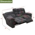 thumbnail image 2 of Aukfa 3-Piece Recliner Sofa Set - 77" Loveseat Recliner w/ Cupholder&Console for Living Room, Gray, 2 of 9