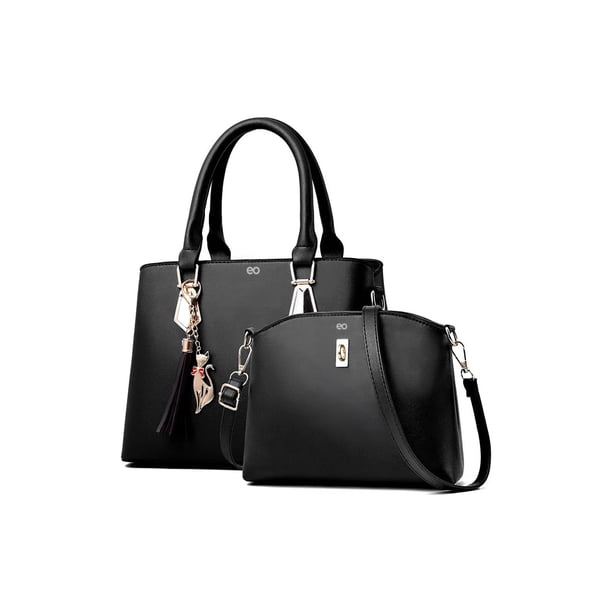 Set 2 Bolsas Mujer Bandolera Cartera Moda Casual Crossbody Color Negro