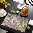 thumbnail image 3 of Blue Purple Gnomes Placemats Set of 6, Spring Vintage Hydrangea Flower Leaf Placemats for Dining Table, Place Mats for Kitchen Tabletop, Waterproof Wipeable Dining Table Mats Set, 3 of 9