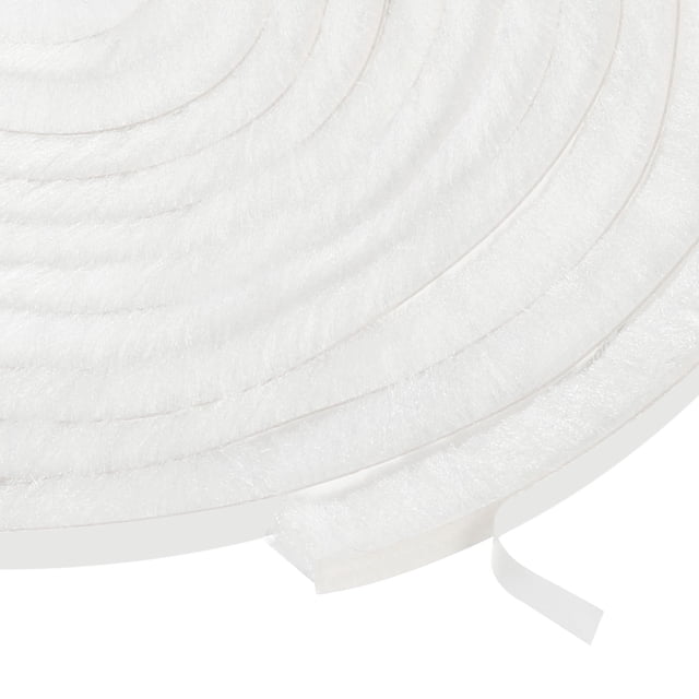 Sello de cepillo adhesivo para aislamiento de clima 1/2" x 1/4" x 16.4ft para puerta deslizante, ventana, armario, blanco