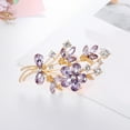 thumbnail image 5 of Eosunjian Women Elegant Bouquet Shape Brooch Shiny Rhinestones Inlaid Pin Suit Collar Shawl Scarf Badge Costume Accessories Purple, 5 of 7