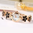 thumbnail image 3 of UDIYO Fashion Women Rhinestone Flower Round Dial Analog Quartz Bracelet Watch Gift, 3 of 7