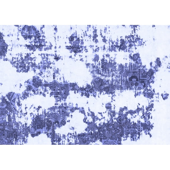 Ahgly Company Indoor Rectangle Abstract Blue Modern Area Rugs, 6' x 9'