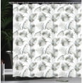 thumbnail image 3 of Ambesonne Natural Shower Curtain, Palm Leaves Island Print, 69"Wx84"L, Pale Olive, 3 of 4