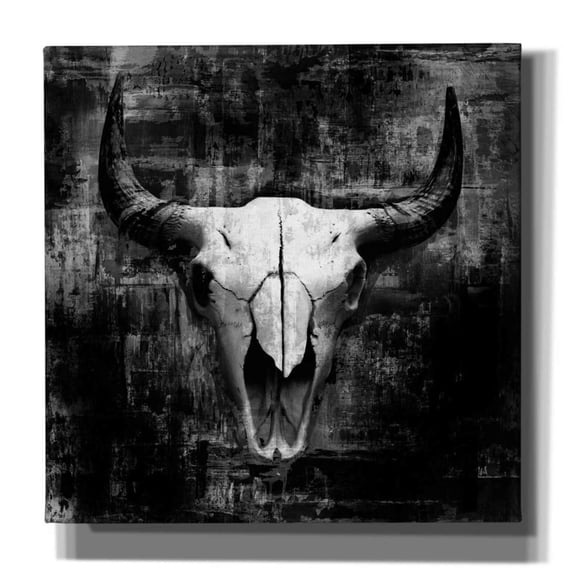 Epic Graffiti 'Black Cowskull' by GraphINC, Giclee Canvas Wall Art, 37"x37"