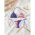 thumbnail image 3 of Aojekbee Women's 4th of July Swimsuit Set, Tie-Up Halter Neck Bikini Tops Low Waist Bikini Shorts 2 Piece Bathing Suit Outfit, 3 of 7