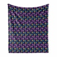thumbnail image 1 of Floral Soft Flannel Fleece Throw Blanket, Simplistic Modern Botanical Pattern with Colorful Flowers, Cozy Plush for Indoor and Outdoor Use, 50" x 60", Indigo and Multicolor, by Ambesonne, 1 of 5