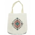 thumbnail image 1 of Tribal Tote Bag, Mexican Symmetrical Design 4 Corner Art Pattern, Cloth Linen Reusable Bag for Shopping Books Beach and More, 16.5" X 14", Cream, by Ambesonne, 1 of 2