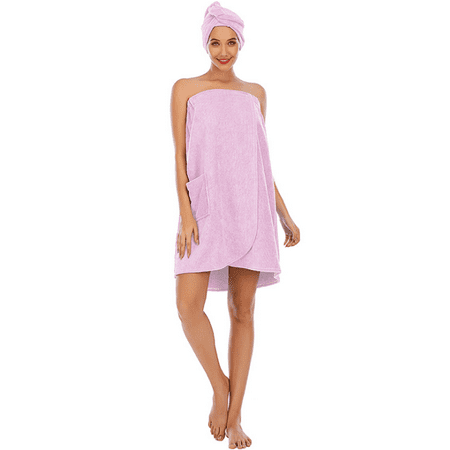 

Womens Wrap Towel Spa Wraps & Hair Towel Body Wrap Adjustable Closure Bathrobe