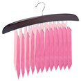thumbnail image 2 of Wooden Tie Hanger Rack 24 Hooks Rotating Belt Holder Closet Ties Storage Organizer Dark Red, 2 of 8