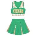 thumbnail image 2 of Aislor Costume de Cheerleader pour Filles, Tenue de Sport d'Halloween, Robe de Cheerleading, Cadeau d'Anniversaire, Vert 6, 2 of 7