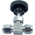thumbnail image 5 of Hardware Acero inoxidable 304 Instrumento Válvula de aguja de gas 1/4 pulgadas Tubo OD Ajuste de compresión de doble virola 1000 Psi 1/4 pulgadas OD, 5 of 5