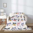 thumbnail image 2 of Throw Blanket for Couch Sofa and Bed, cute dog AA Super Soft Plush Throw Blanket, Fuzzy Cuteness Comfy Warm Washable Flannel Blanket & Throws for All Season 80"x60", 2 of 5