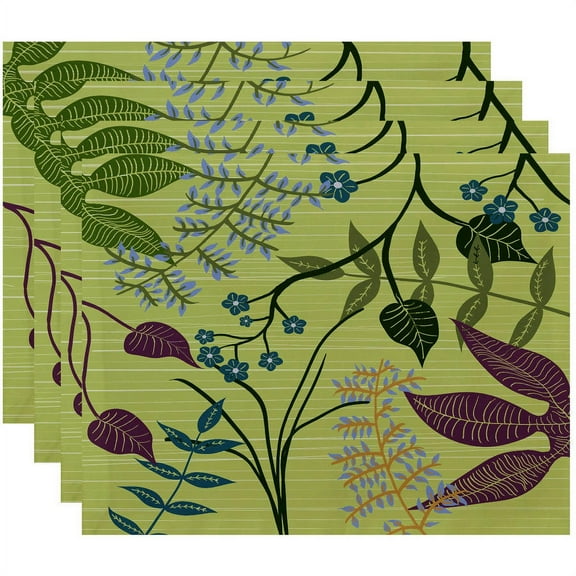 Simply Daisy 18" x 14" Botanical Floral Print Placemats, Set of 4