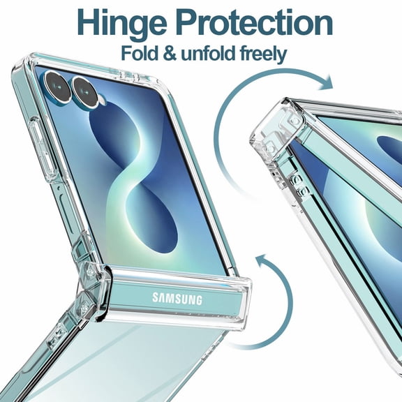 AICase For Samsung Galaxy Z Flip8 Case Hinge Protection Clear Shockproof Rugged Bumper Cover