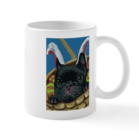 CafePress - Easter Bunny French Bulldog Mugs - 11 oz Ceramic Mug - Novelty Coffee Tea Cup