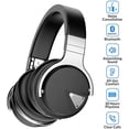 thumbnail image 2 of Audífonos con cancelación de ruido Silensys E7 Bluetooth con micrófono, graves profundos, inalámbricos, cómodos protein earpads - 30 horas de reproducción, viajes/trabajo, negros, 2 of 3