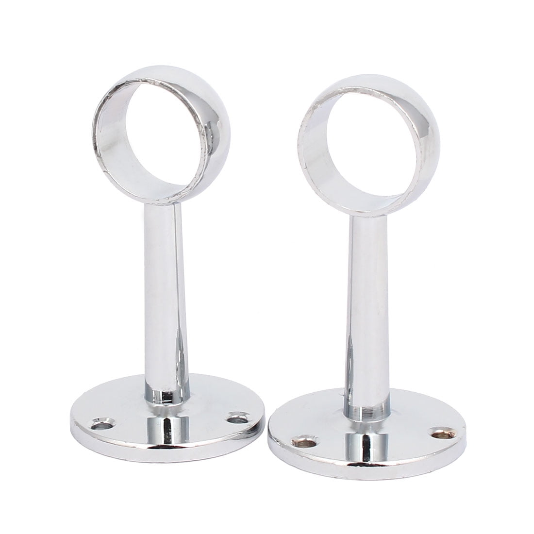 Uxcell Metal Wardrobe Towel Hanging Rail Rod End Support Bracket Holder 25mm Dia 2pcs