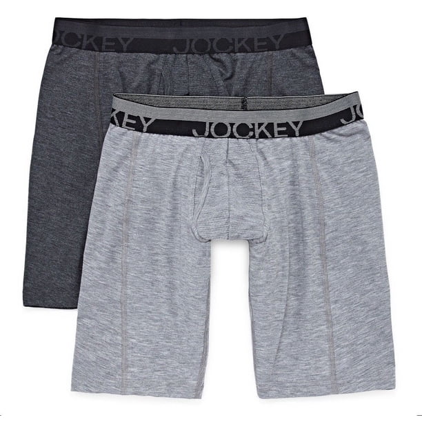 JOCKEY MEN'S MIDWAY BRIEF 2 PACK 053 GREY XLARGE UNDERWEAR BOXER 9" SPORT