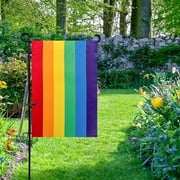 Rainbow Garden Flag LGBTQ Pride Flag LGBTQ Pride Flag Rainbow Double-Sided Yard Flag for Indoor Outdoor Decoration