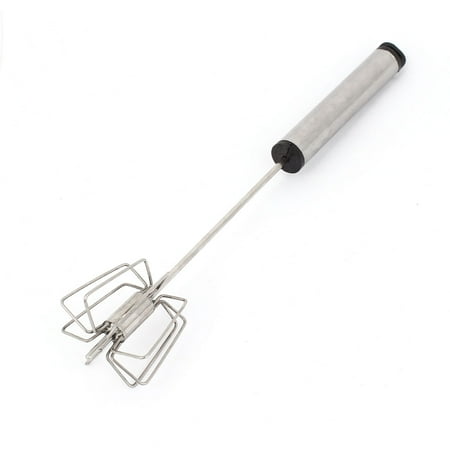 Unique Bargains Stainless Steel Semi-automatic Rotary Milk Egg Beater Whisk 11