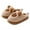 Khaki, variant on Toddler Plush Slippers Boys Girls Cute Animal Non Slip House Shoes Little Kid Memory Foam Winter Fuzzy Slides Beige Size 11.5