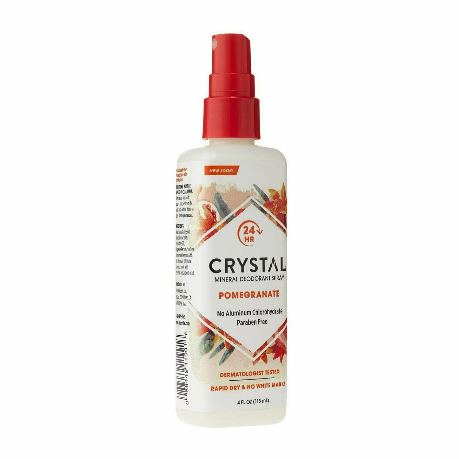 Crystal Essence Mineral Deodorant Body Spray w/ Pomegranate, 4 oz, 3-Pack