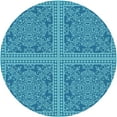 thumbnail image 1 of Ahgly Company Machine Washable Indoor Round Transitional Bright Turquoise Blue Area Rugs, 7' Round, 1 of 7