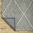 thumbnail image 2 of Hauteloom Tene Boho Diamond Hand Tufted Wool Natural Fiber Soft Oversized Area Rug - Traditional Trellis Carpet for Living Room, Bedroom, Dining Room - Natural Gray - 8'10" x 12' (9x12 Area Rug), 2 of 7
