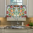 thumbnail image 2 of Yayeee Kitchen Curtains Tier Pair Light Filtering 27"x36" Rod Pocket Short Cafe Window Panel, Floral Tomatoes, 2 of 7